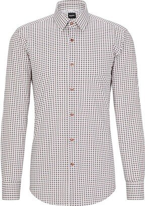 Slim-Fit Shirt In Printed Stretch Cotton