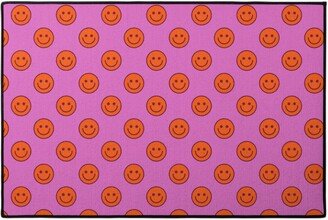 Door Mats: Smileys - Rasberry Sherbert Door Mat, Pink