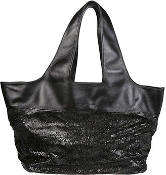 Logo Embossed Embellished Tote Bag