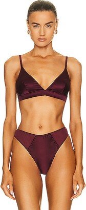 Stretch Silk Built Up Bralette in Burgundy