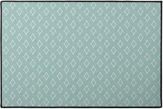 Door Mats: Diamonds Coordinate Woven - Mint Door Mat, Green