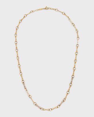 18k Large Circle Link Necklace with Diamond Pave, 20L