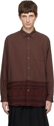 Burgundy Frayed Shirt