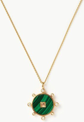 Malachite Amulet Pendant Necklace | 18ct Gold Plated Vermeil/Malachite