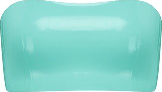 Elissa Poppy Latex Crop Top - Jade Green