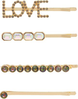 Colorful Love Hairclip Set Hair Accessory Gold