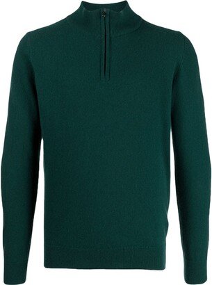 Quarter-Zip Merino-Cashmere Jumper-AE