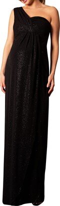 Maternity Galaxy One-Shoulder Column Gown