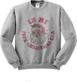 TeesAndTankYou In My Pink Christmas Era Sweatshirt Unisex Medium Grey