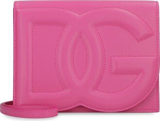 Logo Embossed Foldover Top Crossbody Bag