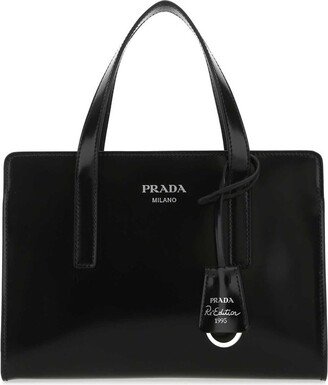 Logo Detailed Top Handle Tote Bag-AC