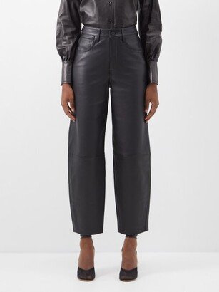 Straight-leg Leather Trousers-AF