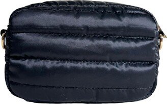 Ella Quilted Puffy Zip Top Bag In Black