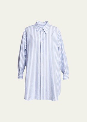 Pinstripe Mini Shirtdress