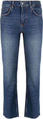 Raw-Cut Edge Cropped Jeans