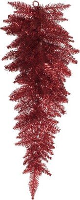 36 Tinsel Red Fir Artificial Christmas Teardrop, Unlit