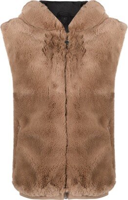 Faux-Fur Hooded Gilet