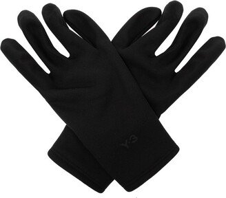 Logo Embossed Ribbed-Cuff Gloves