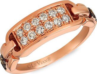 14K Strawberry Gold®, Nude Diamonds™ & Chocolate Diamonds® Bar Ring