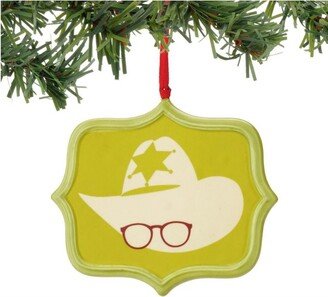 3.75 Yellow and White Story Air Rifle Sentiment Christmas Ornament