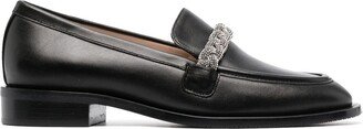 Crystal-Embellished Chain-Link Loafers