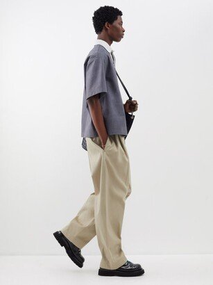 Pleated Cotton-twill Wide-leg Trousers