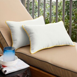 Humble + Haute Sunbrella Canvas Natural/ Sunflower Yellow Indoor/ Outdoor Pillow Set