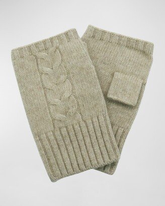 Men's Cable-Knit Fingerless Gloves