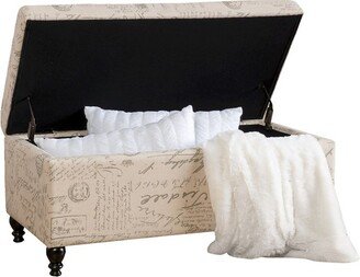 Luke Fabric Storage Ottoman Bench Beige