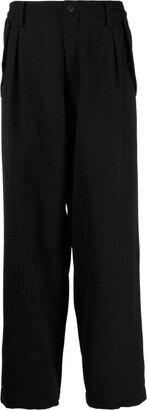 Wide-Leg Wool Trousers-AL