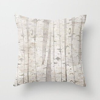 White Birch Trees Throw Pillow