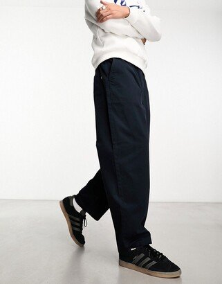 Greenport twill wide leg casual pants in true navy