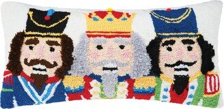 Nutcracker Trio Hooked Throw Pillow