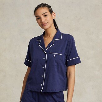 Short-Sleeve Jersey Pajama Set-AA