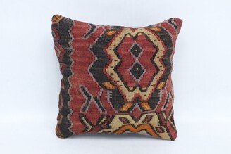 Antique Pillows, Designer Kilim Red Cushion Case, Geometric Pillow Cover, Aesthetic 3834