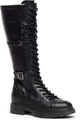 Lace-Up Buckle Combat Boot