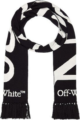 No Offence Reversible Knit Scarf in Black