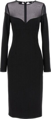 Long-Sleeved Round Neck Bodycon Midi Dress