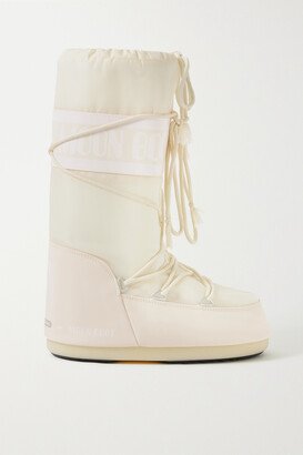 Icon Shell And Faux Leather Snow Boots - Cream