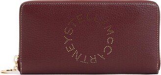 Logo Embellished Zip-Up Wallet