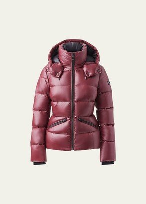 Madalyn Lustrous Light Down Jacket with Hood