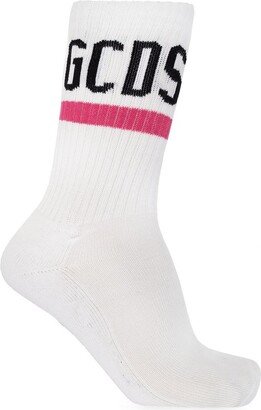 Logo Intarsia Ribbed Socks-AC