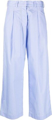 Straight-Leg Poplin Trousers