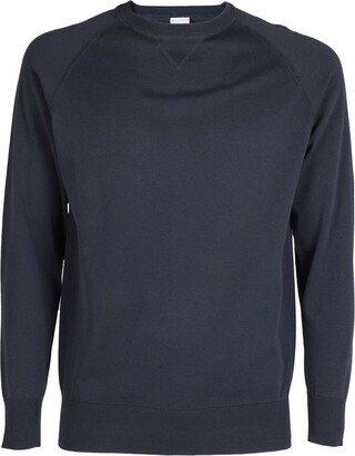 Crewneck Ribbed Hem Jumper-AA