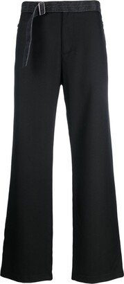 Belted-Waist Straight-Leg Trousers-AC