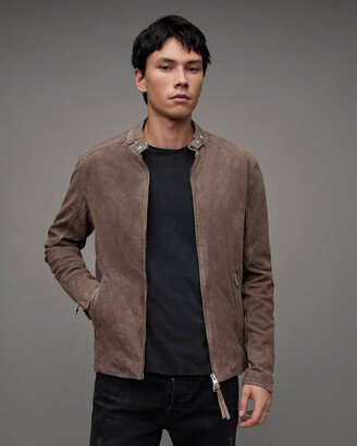 Cora Leather Snap Back Collar Jacket - Chai Brown