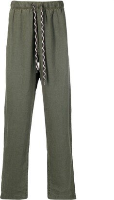 Pixel drawstring straight-leg trousers