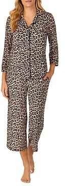 katae spade new york Leopard Print Cropped Pajama Set