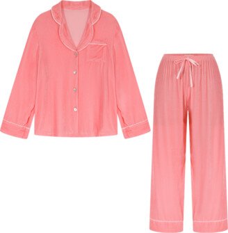 The Annam House Velvet Pyjamas Set - Cloud Pink