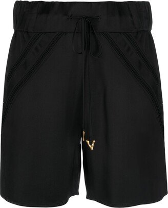 Drawstring-Waist Satin-Finish Shorts